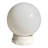 Opaline ball ceiling light, Art Deco/industrial — 1930s-1950s