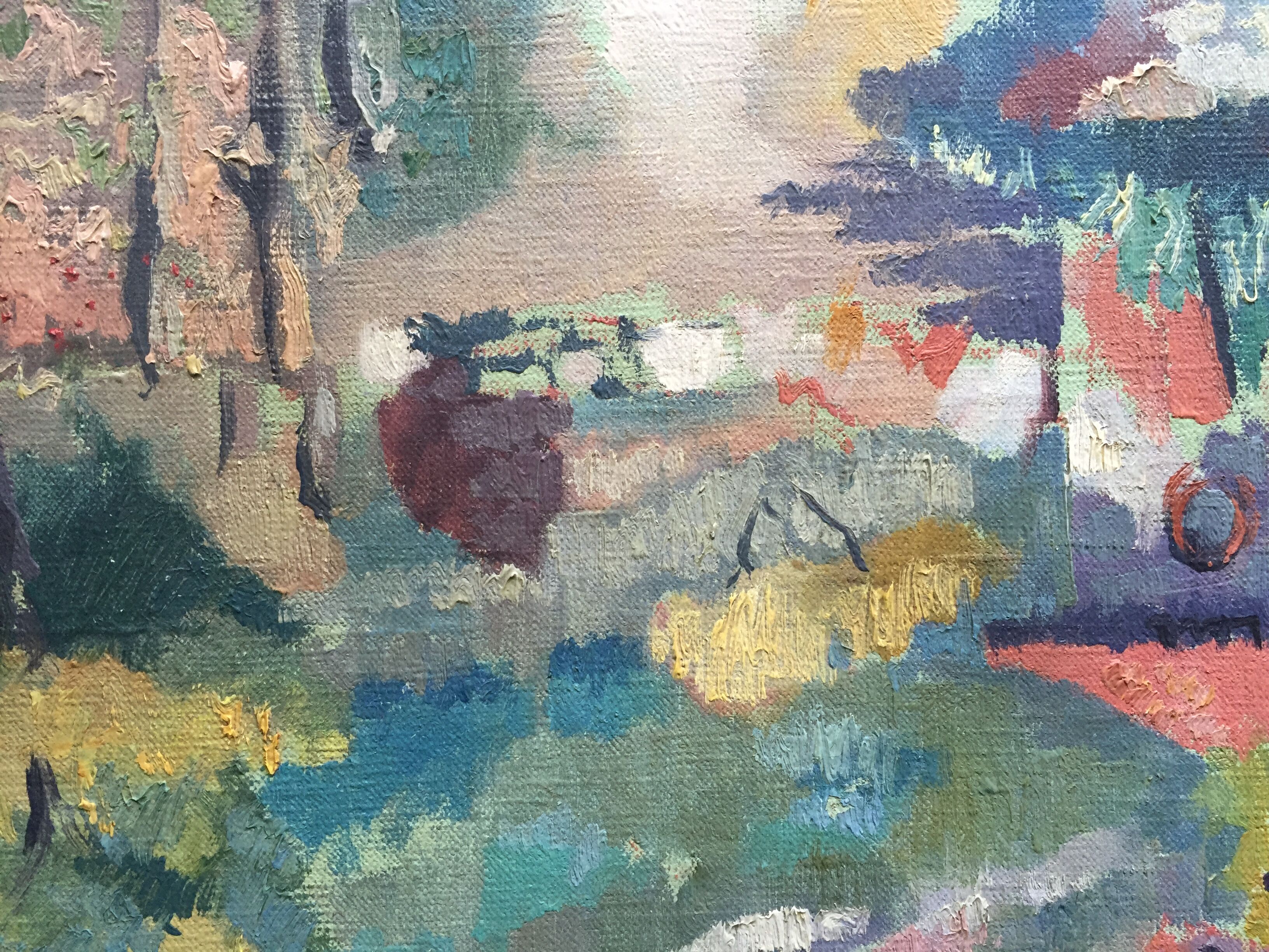 Table oil on canvas by René Fontayne Sud de France 1940