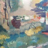 Tableau huile sur toile signé René Fontayne sud de la France  1940