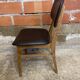 Vintage Scandinavian Chair Beech + Black Skai Seat & Back 60s
