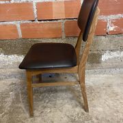 Vintage Scandinavian Chair Beech + Black Skai Seat & Back 60s