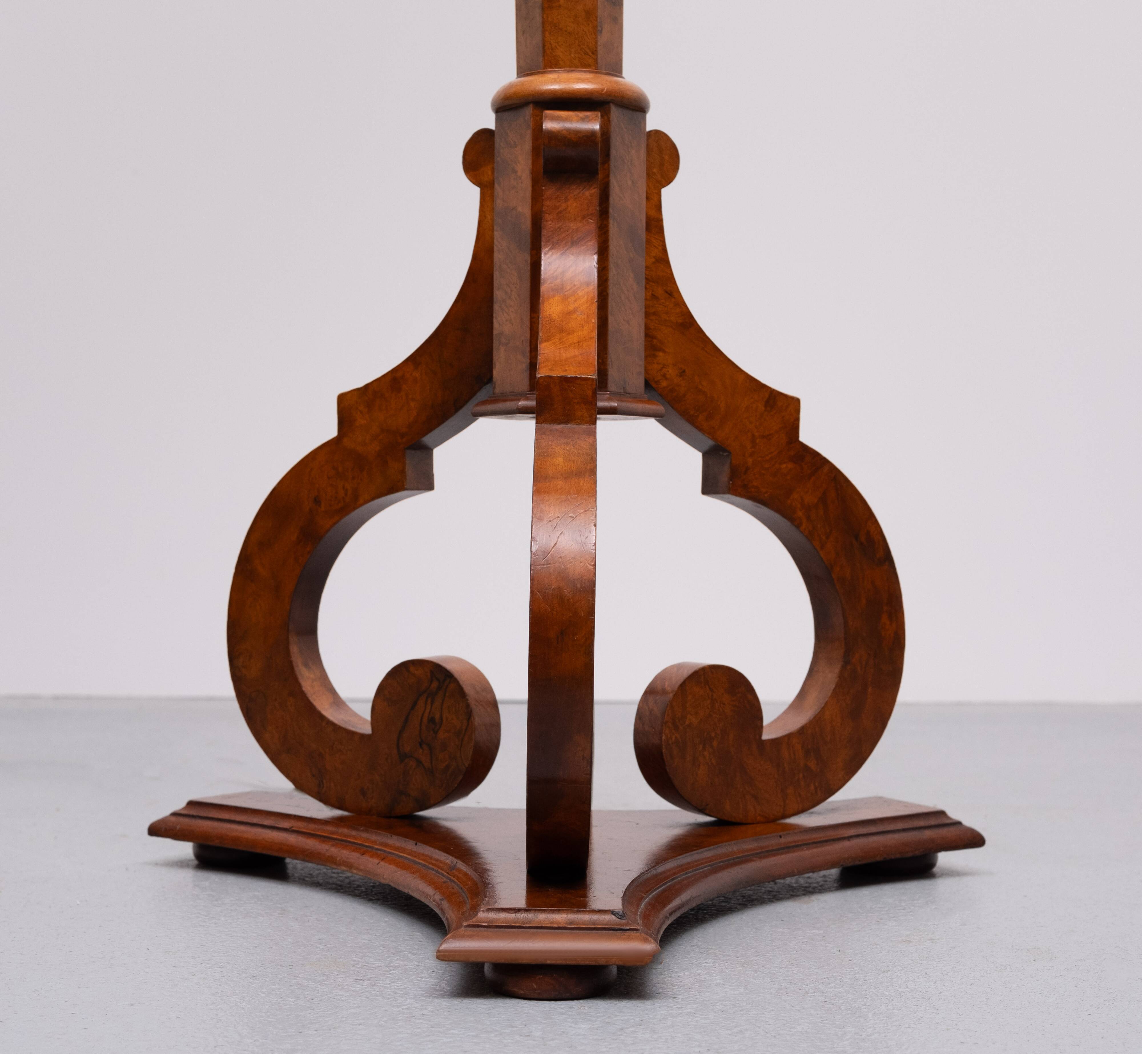 Stunning large Antique Biedermeier Burl floor lamp . Germany