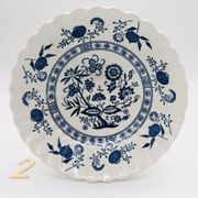 6 Bowl style Deep Plates, J & G Meakin Classic White Blue Nordic.