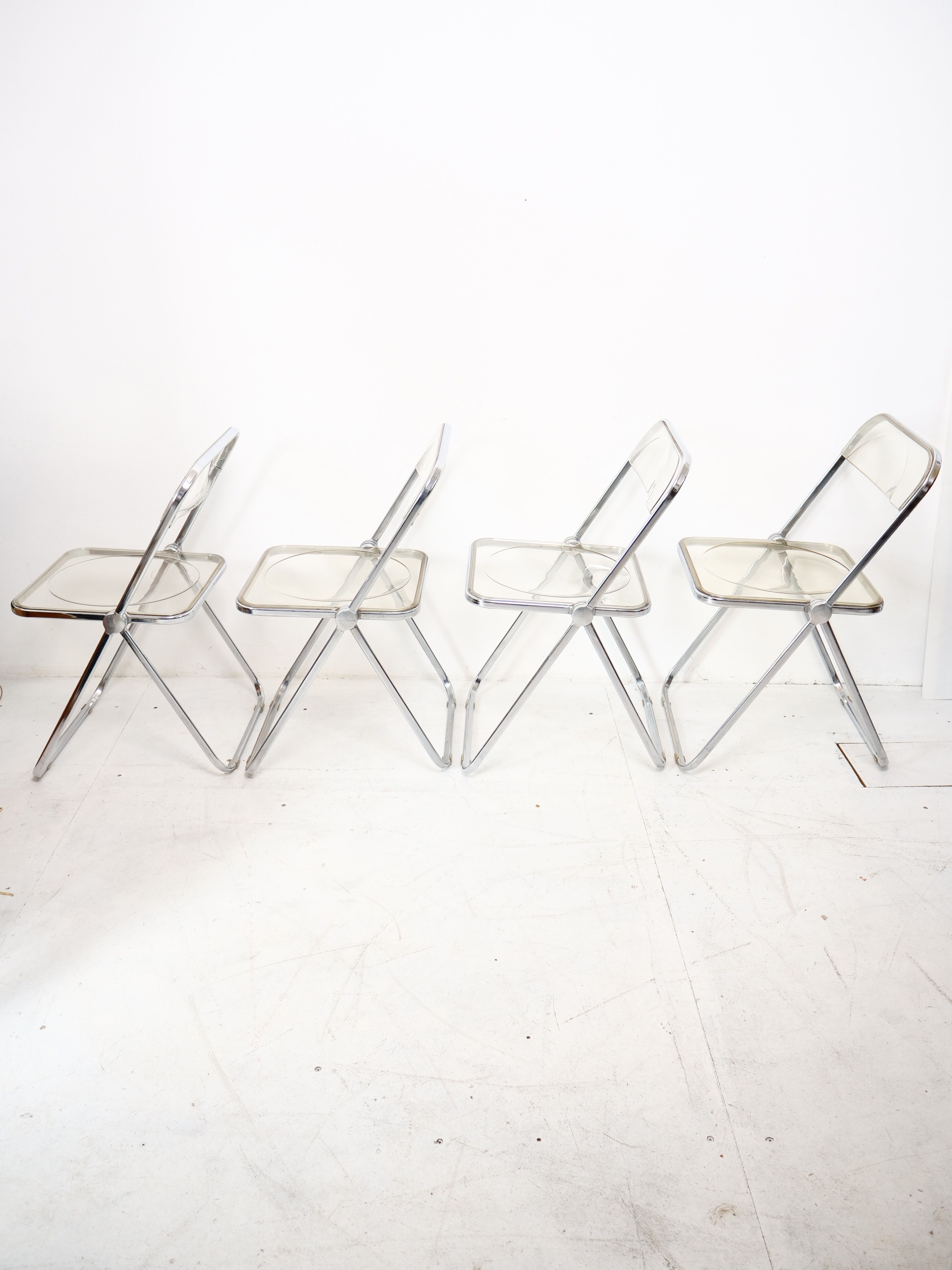 Suite of 4 Plia chairs by Giancarlo Piretti for castelli