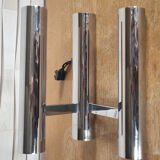 Double chrome wall lamp, Gaetano Sciolari, vintage, 70s