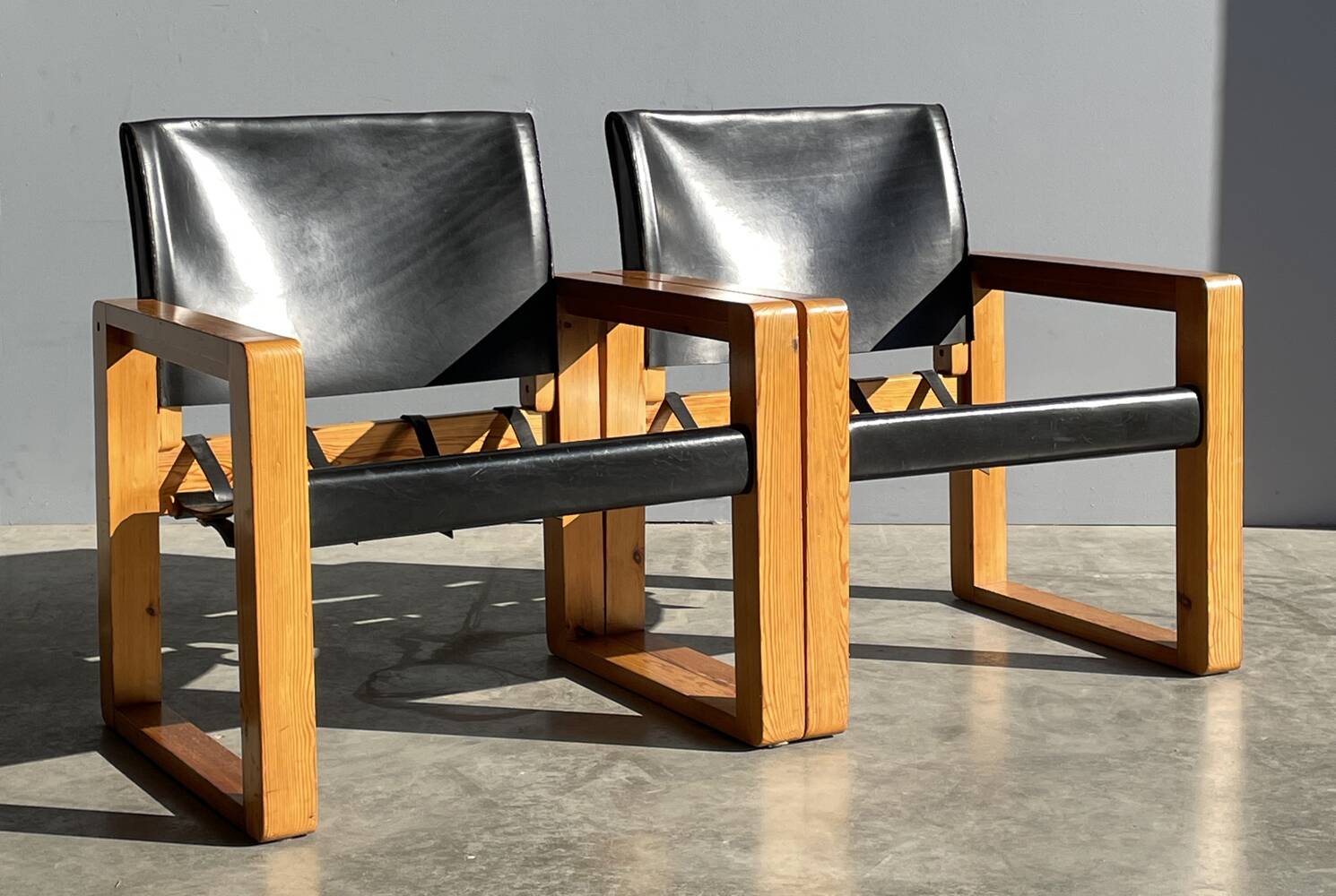 rare bohemian saddle leather safari easy chairs, 1970s