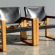 rare bohemian saddle leather safari easy chairs, 1970s