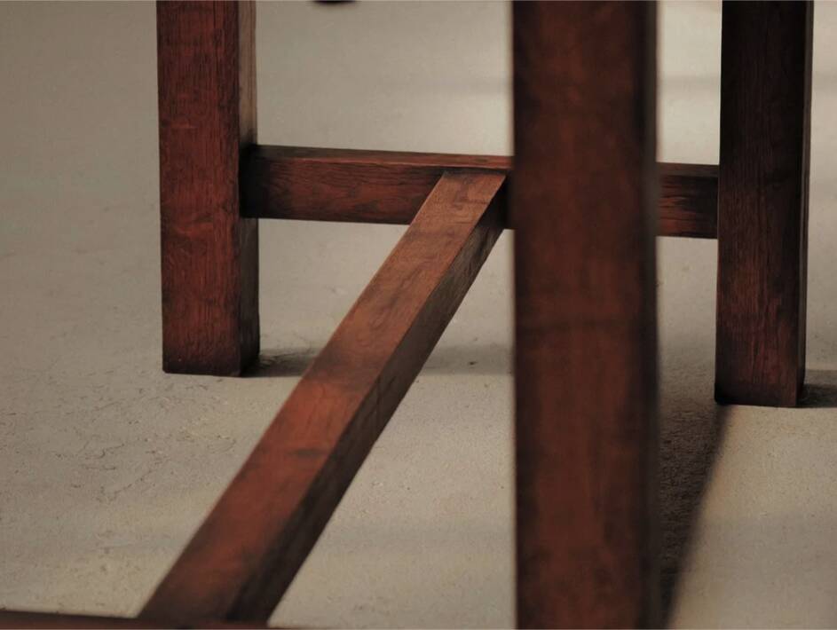 Solid oak farmhouse table, France, around 1950.