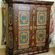 Armoire Alsacienne à décor floral peint polychrome – style Louis XIV – XIXème s.