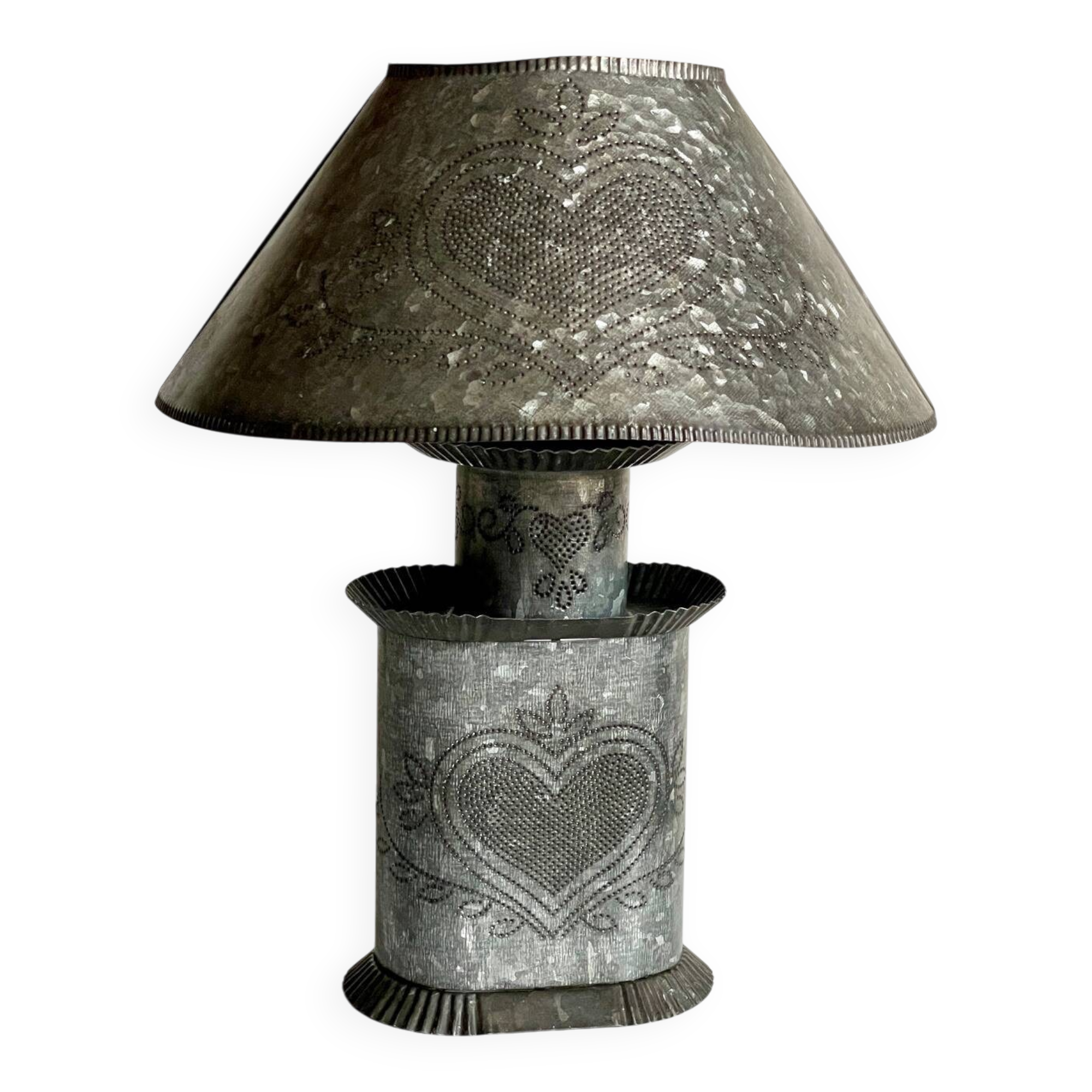 Heart Lamp Zinc Vintage