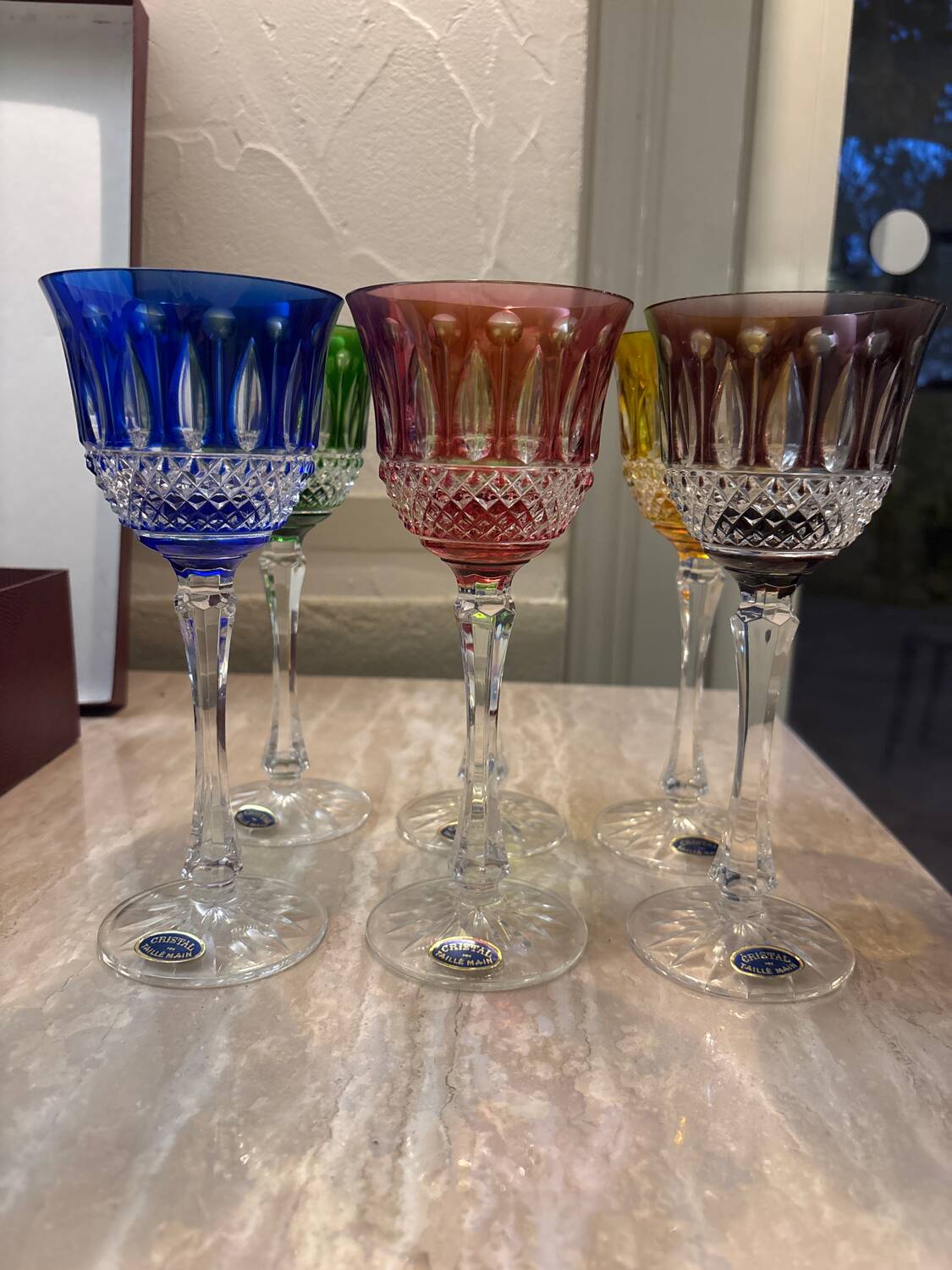 6 Roemers crystal wine glasses