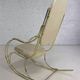 60s rocking chair in brass and ecru imitation leather