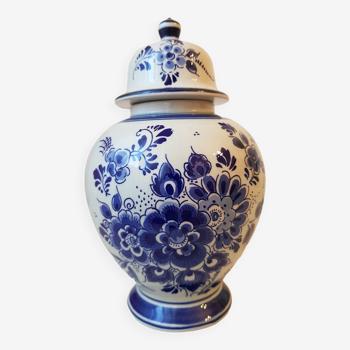 Pot, vase à couvercle Delft. Poterie hollandaise. peint à la main. Pot à gingembre.