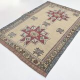 Red & Cream Turkish Vintage Rug