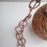 Vintage rope and rattan ball pendant light