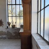 Old XL Napoleonic oak glass bookcase, 19th century