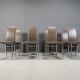 Lot de 8 chaises de salle à manger vintage en cuir belge - années 1980