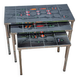Set of three nesting tables by Juliette Belarti, 1960s, space age