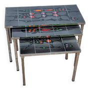 Set of three nesting tables in Belarti style, 1960s, space age.