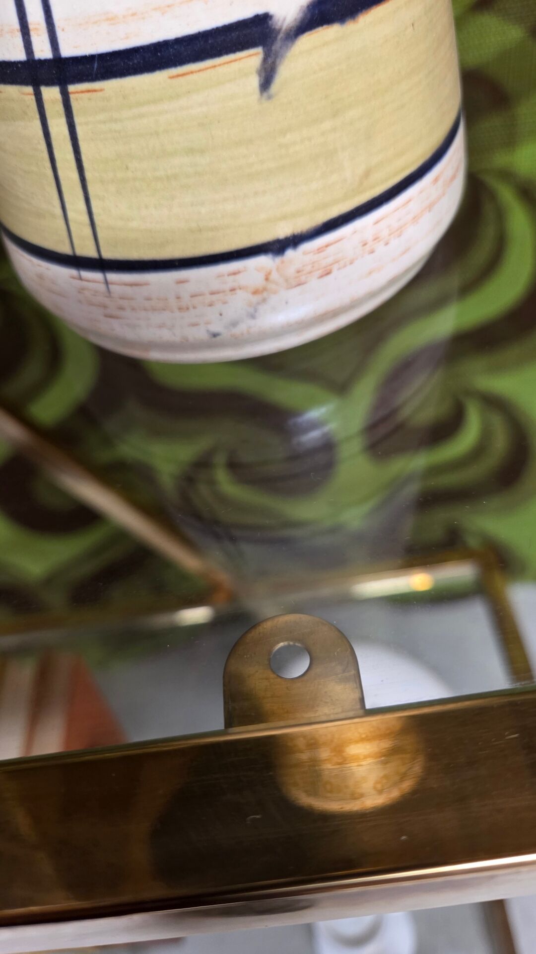 Etagère design en laiton année 80