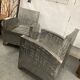 Pair of industrial metal armchairs