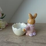 Shape rabbit pattern flowers eggcup