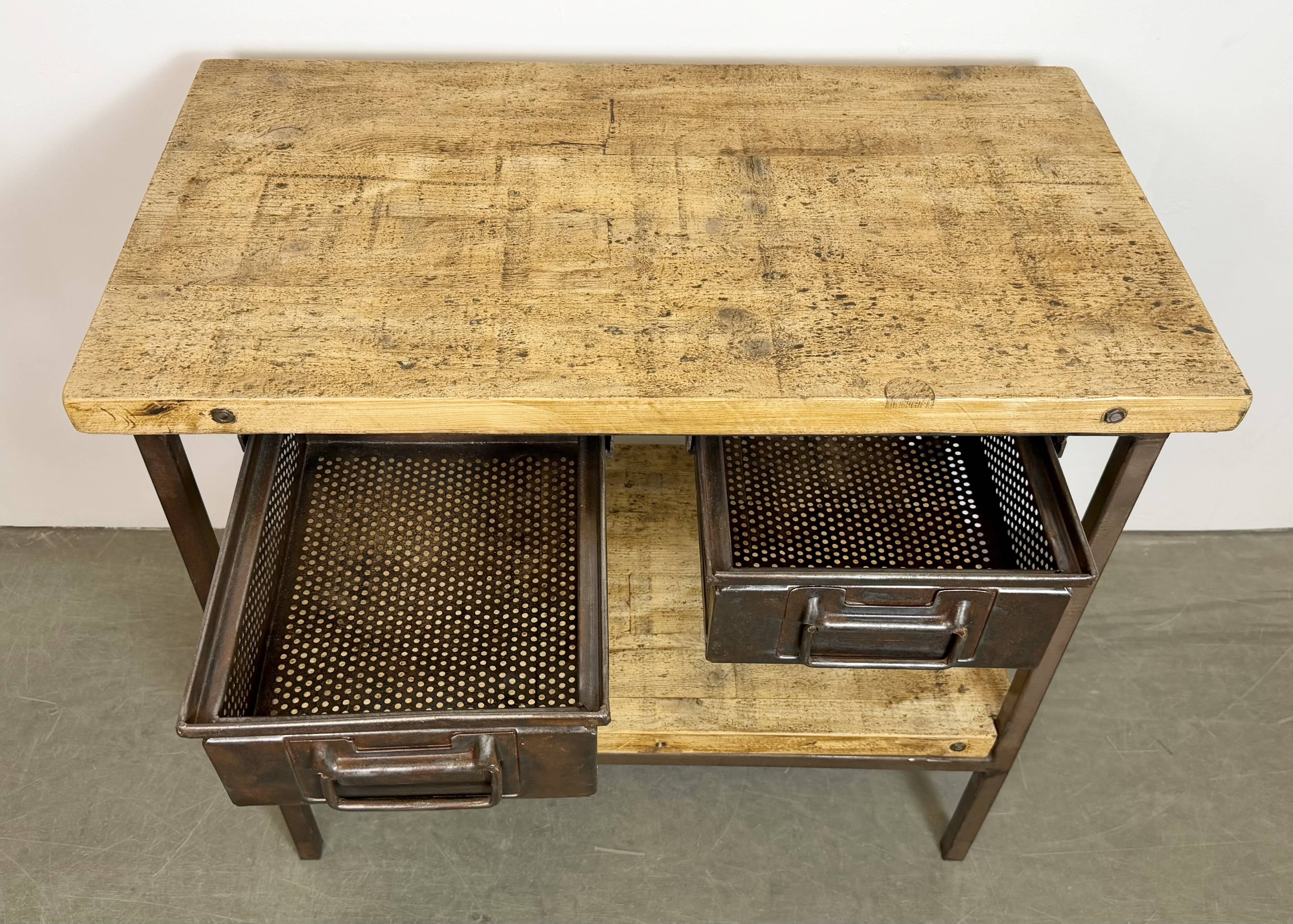 Vintage Industrial Worktable, 1960s