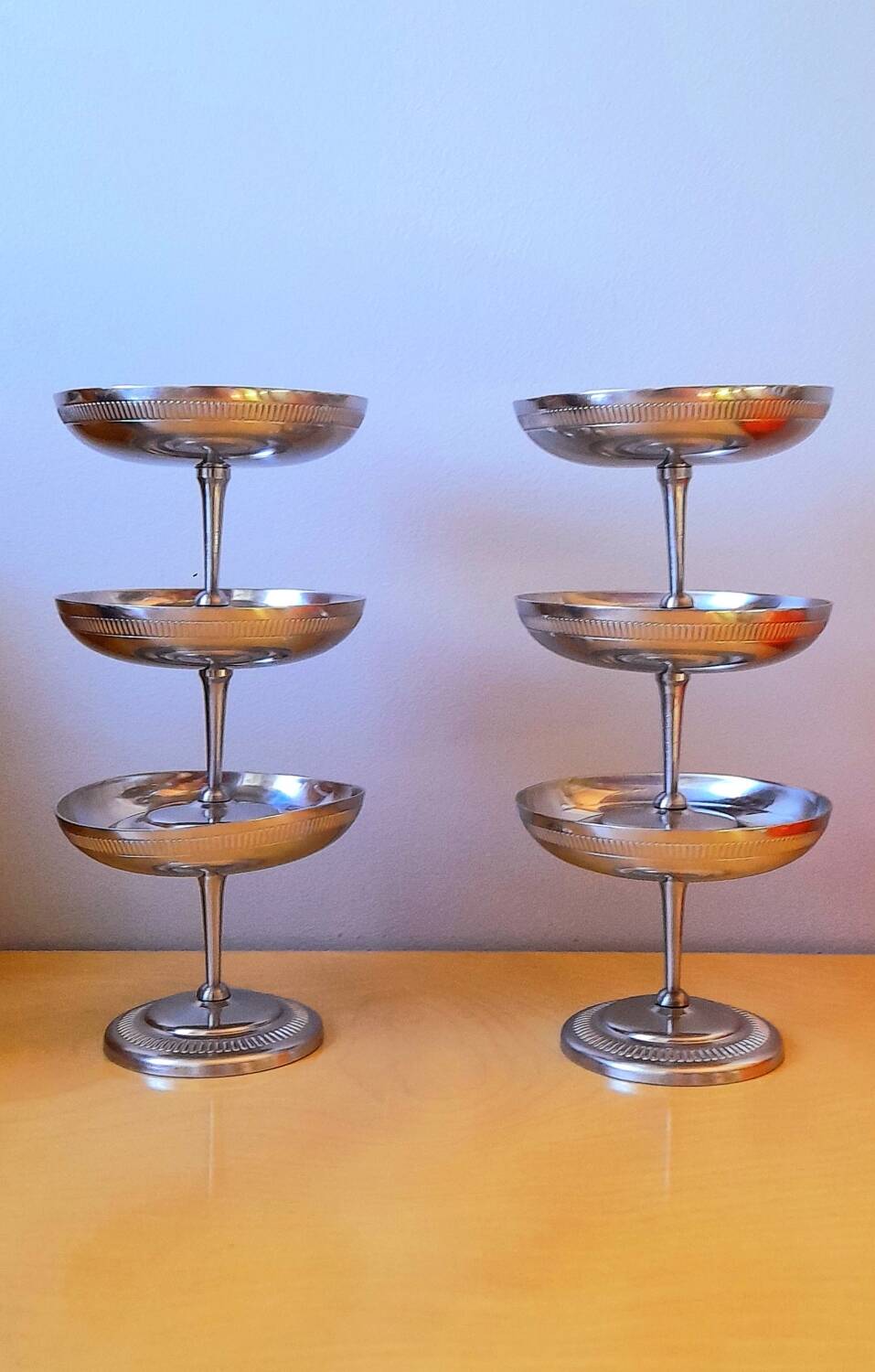 Coupes à glaces ou desserts en inox 1970