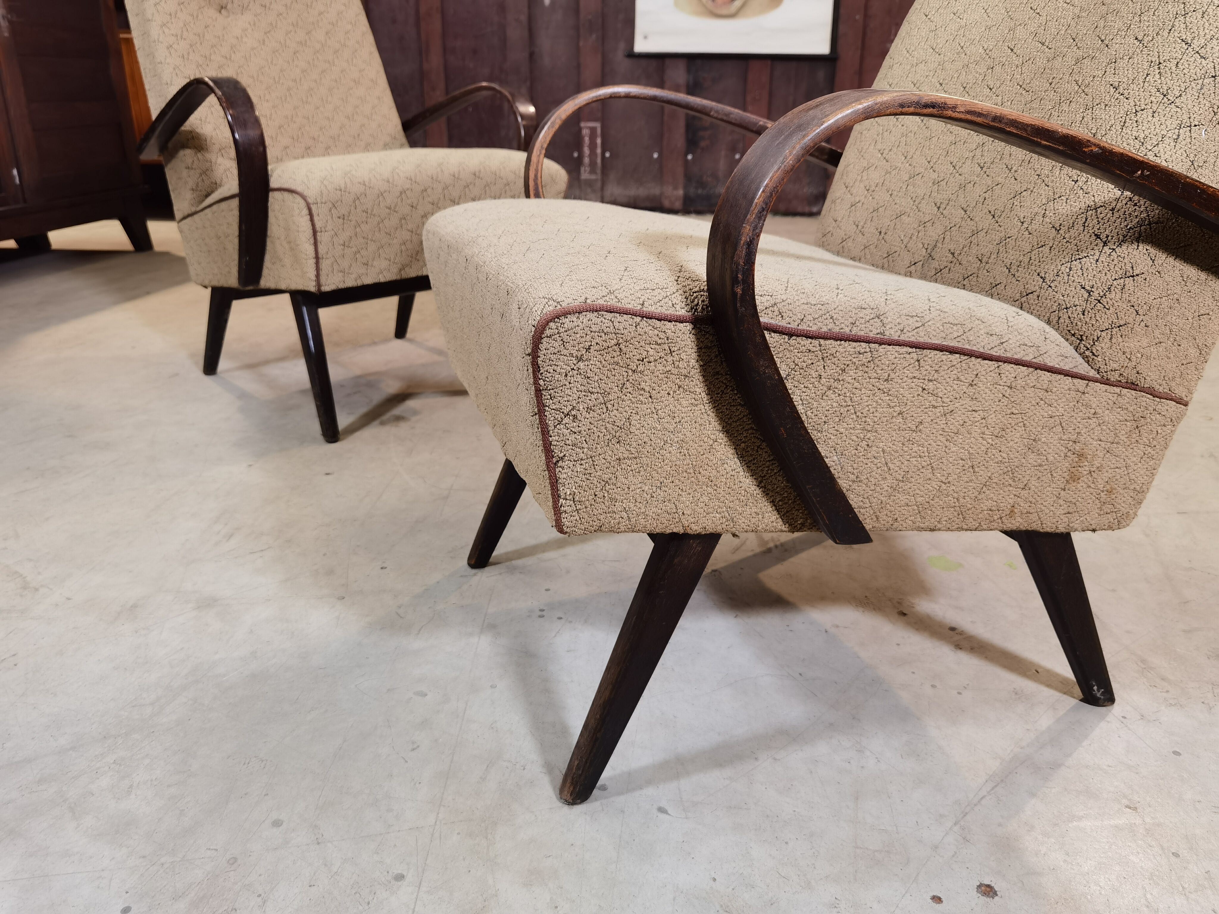 Pair of chairs Type 53 Jaroslav Smidek for Ton