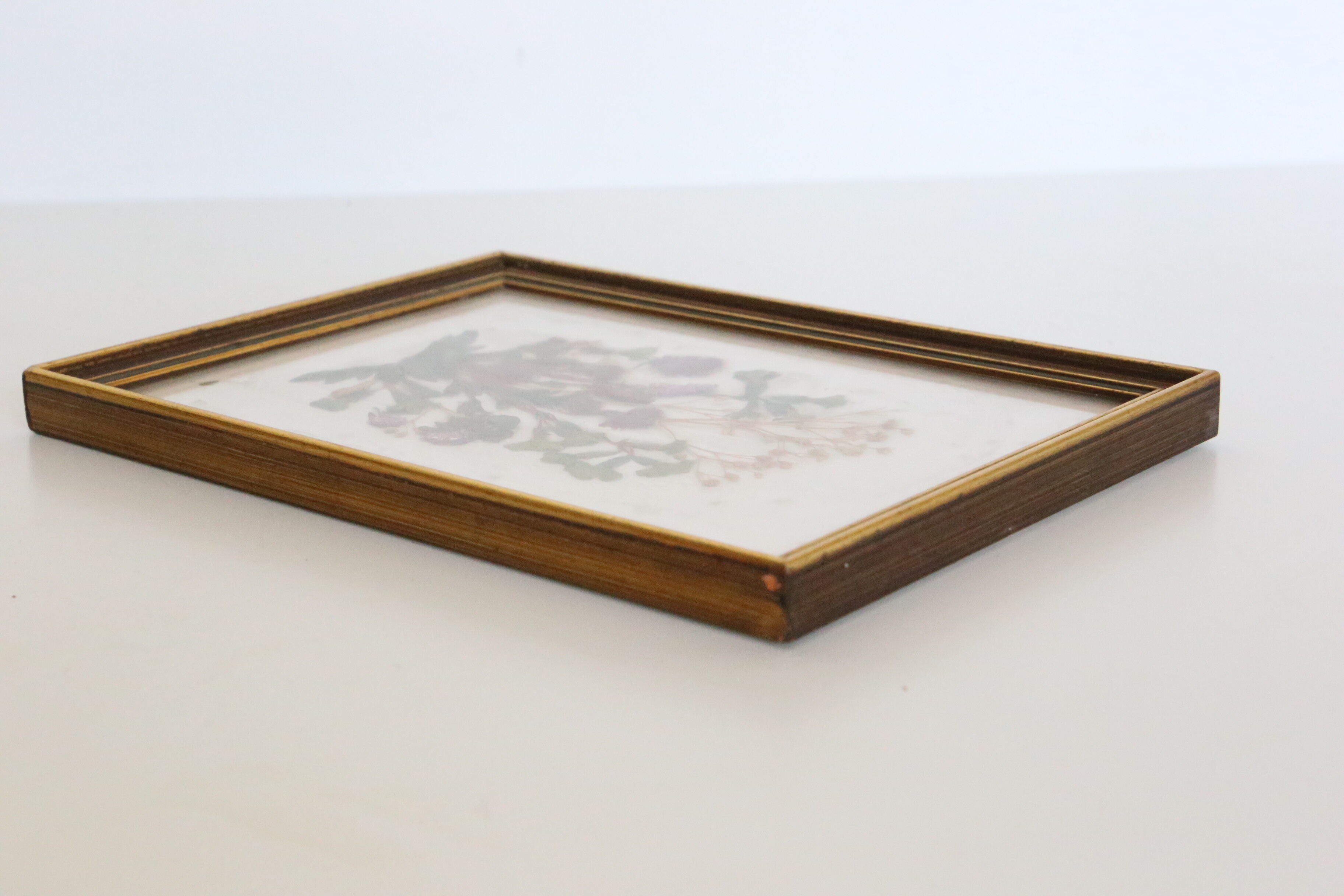 Table of dried flowers on beige, vintage, handicrafts