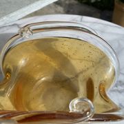 Vintage en Verre Bullé Ambré