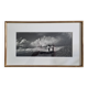 Vintage black and white photo of dunes from the 70s, framed 49 x 29 cm in a gold frame.