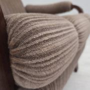 1970s, pair of Danish armchairs, brown furniture corduroy, beech wood.