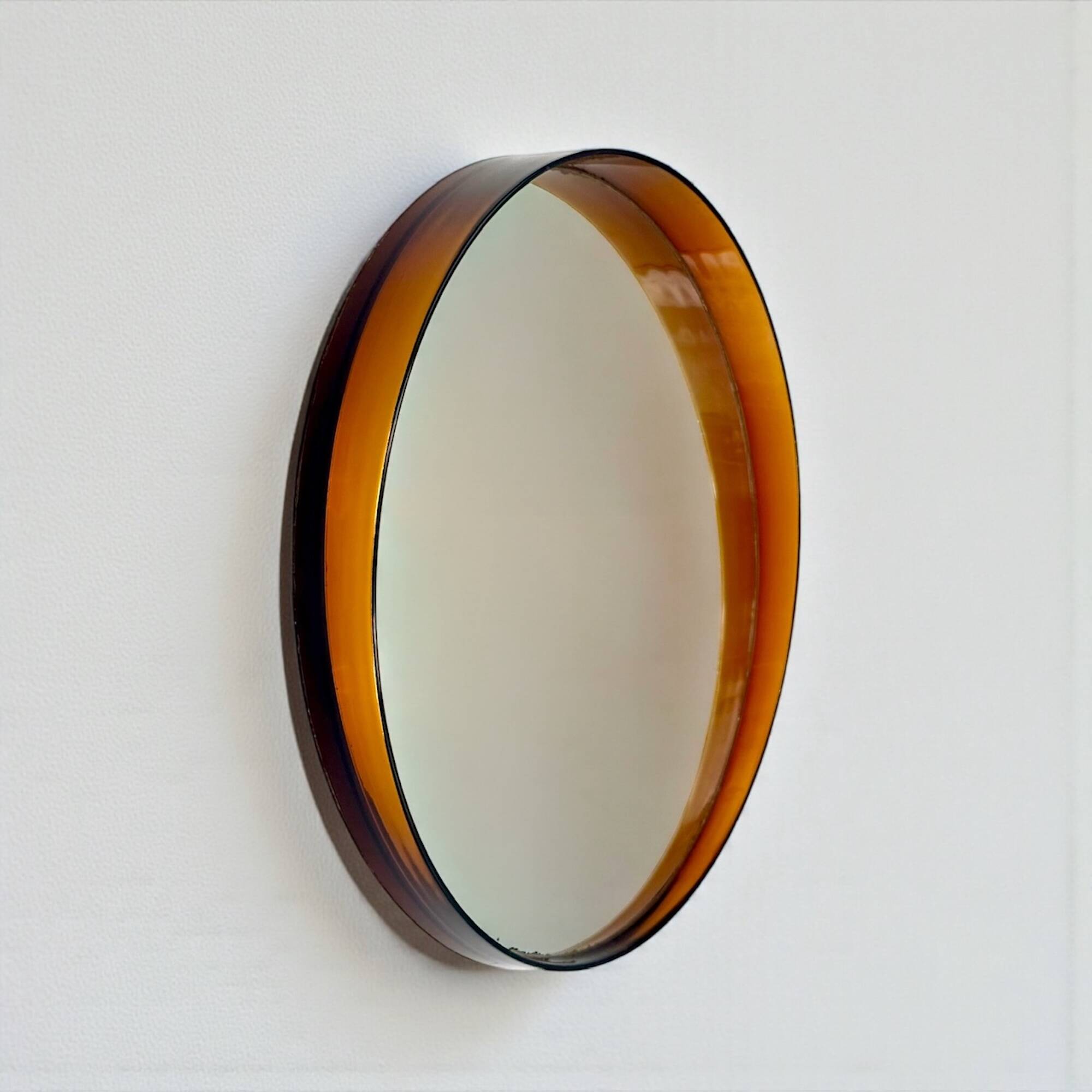 Miroir mural Space Age ambre français années 70