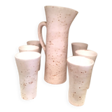 Stoneware orangeade set with a large pitcher and 6 glasses