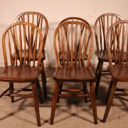 Série De 6 Chaises Windsor Du 19° Siècle