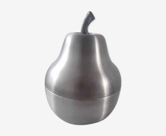 Seau à glace poire vintage en alu brossé années 60 70 italie