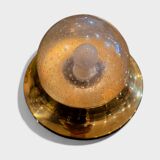 Vintage Austrian wall light in amber bubble glass