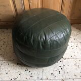 Green Sede leather pouf