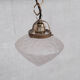 Mid-century opaque glass and brass pendant