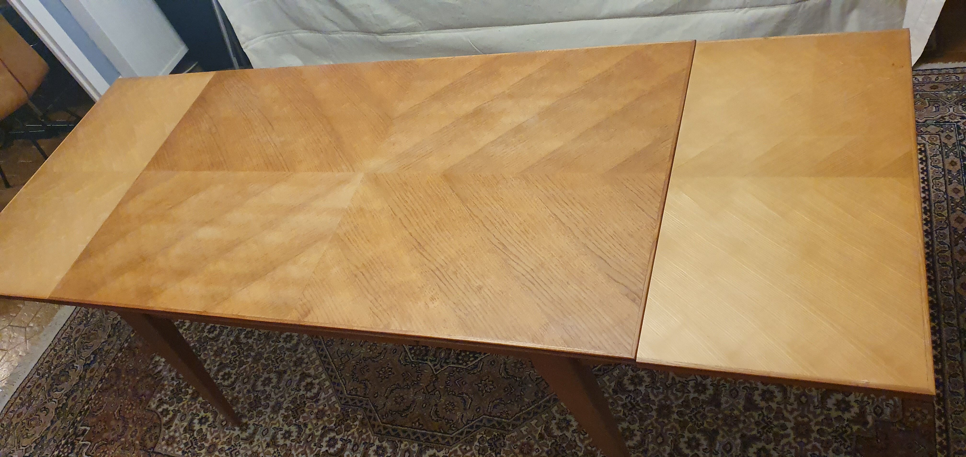 Teak table with compass feet, 1960s