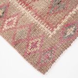3x13 Rug For Entrway Pale Red Vintage Turkish Runner Rug, 84x394Cm