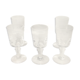 Set of 6 liqueur glasses, engraved, early 20th century