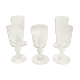 Set of 6 liqueur glasses, engraved, early 20th century