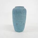 Blue ceramic fat lava vase. Attributed to Pieter Groeneveldt. Not marked.