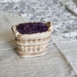 Vintage sugar bowl / candy dish with blackberry basket in slip