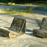 Ensemble de 2 chaises à bascule de jardin Loop Early Edition par Willy Guhl pour Eternit AG, Suisse 1950