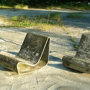 Set of 2 Early Edition Loop Garden Rocking Chairs by Willy Guhl for Eternit AG, Switzerland 1950s