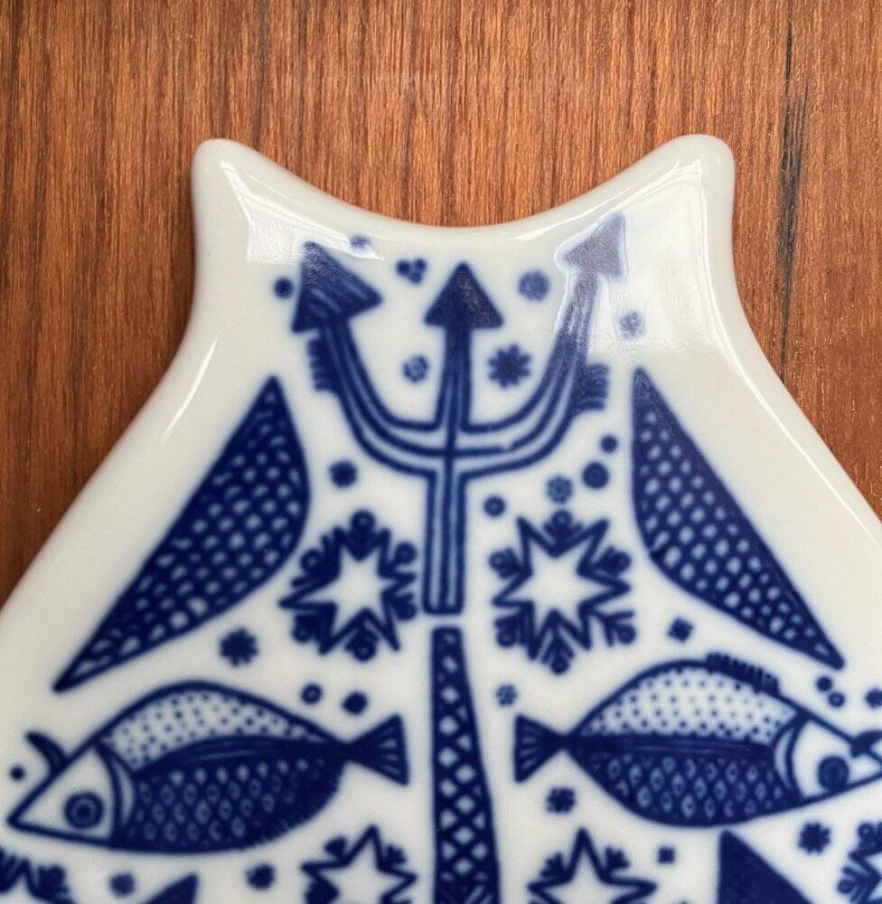 Mid-century porcelain fish wall plate from Porsgrund, Norway, 1960s.