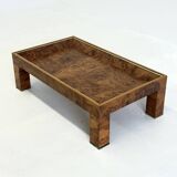 Rectangular coffee table from Turri with burl wood